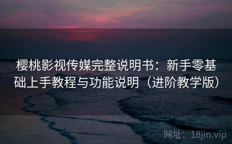 樱桃影视传媒完整说明书：新手零基础上手教程与功能说明（进阶教学版）