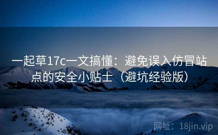 一起草17c一文搞懂：避免误入仿冒站点的安全小贴士（避坑经验版）