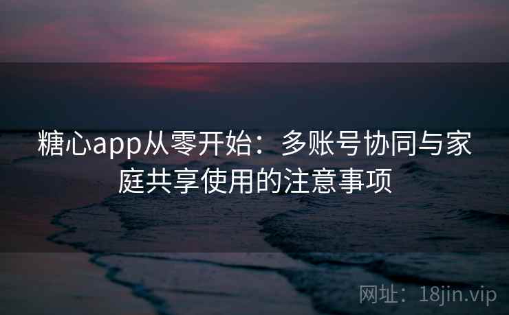 糖心app从零开始：多账号协同与家庭共享使用的注意事项